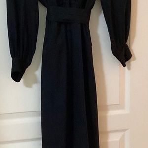 Custom-Handmade Black-on-Black Silk Dress